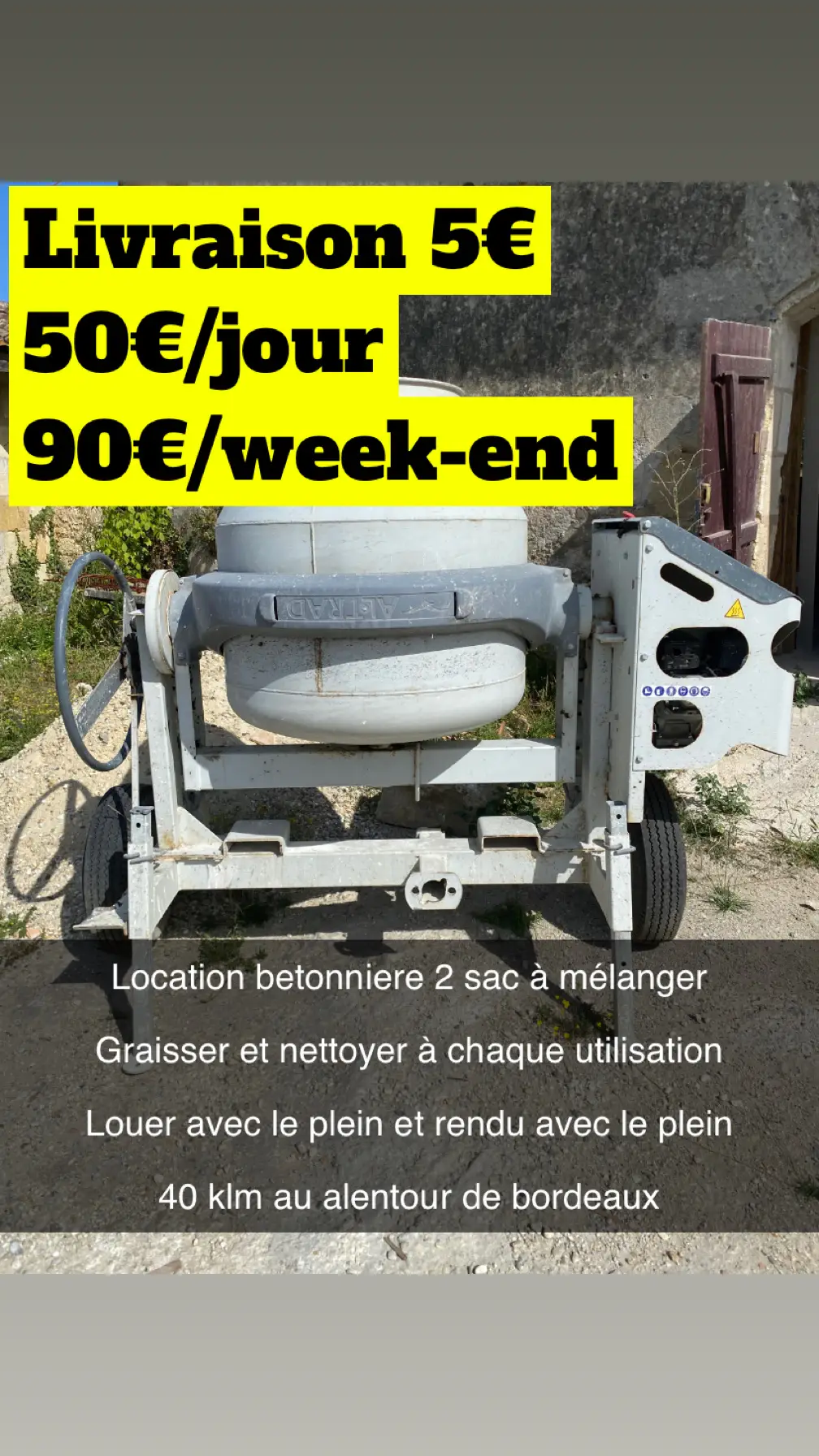 Bétonnière thermique