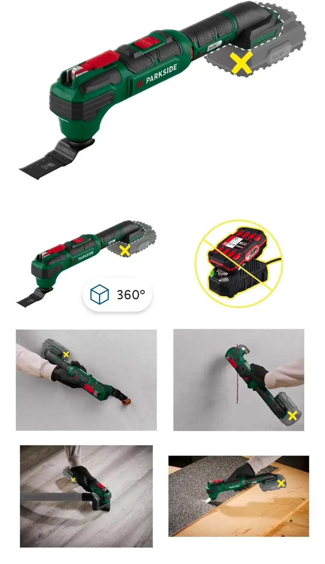 PARKSIDE® Outil multifonction sans fil PAMFW 20-Li C3, 20 V
