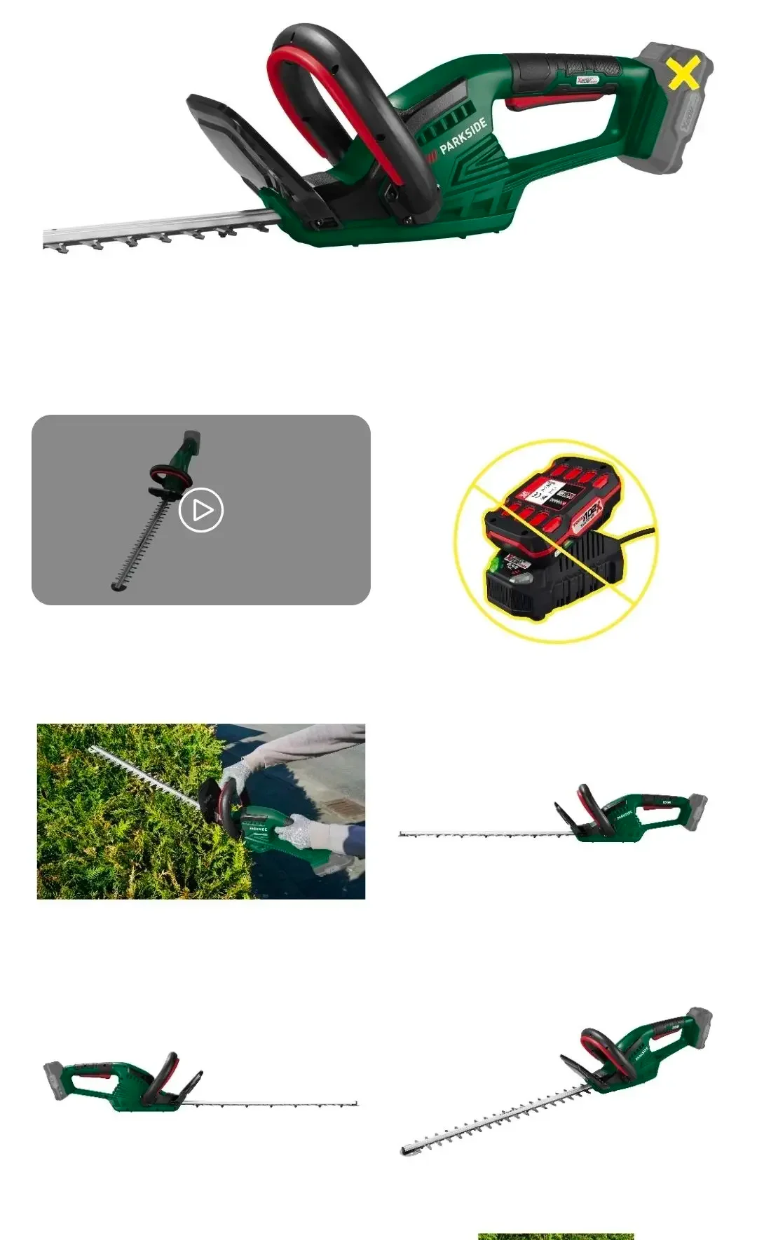 PARKSIDE® Taille-haies sans fil PHSA 20-Li D4, 20 V