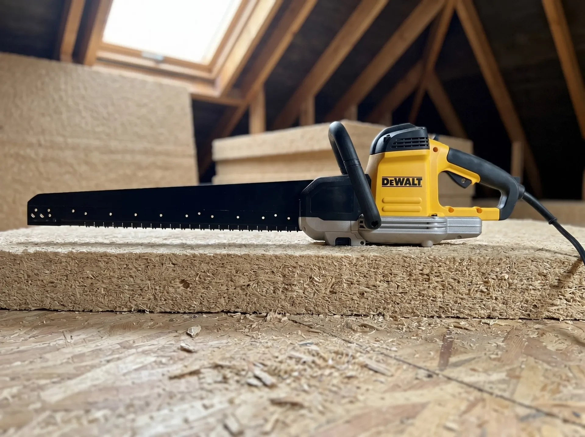 Scie alligator DeWalt - Coupe laine de bois/isolant