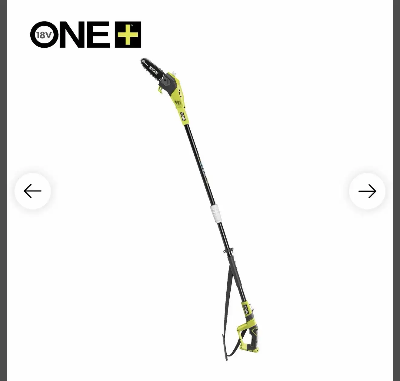 Tronçonneuse à chaîne sur perche 18V ONE+™ - 20 cm